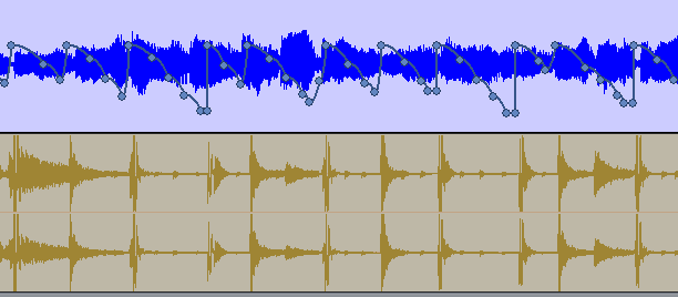 Step 20 - The result is an automation envelope in sync with the drums track